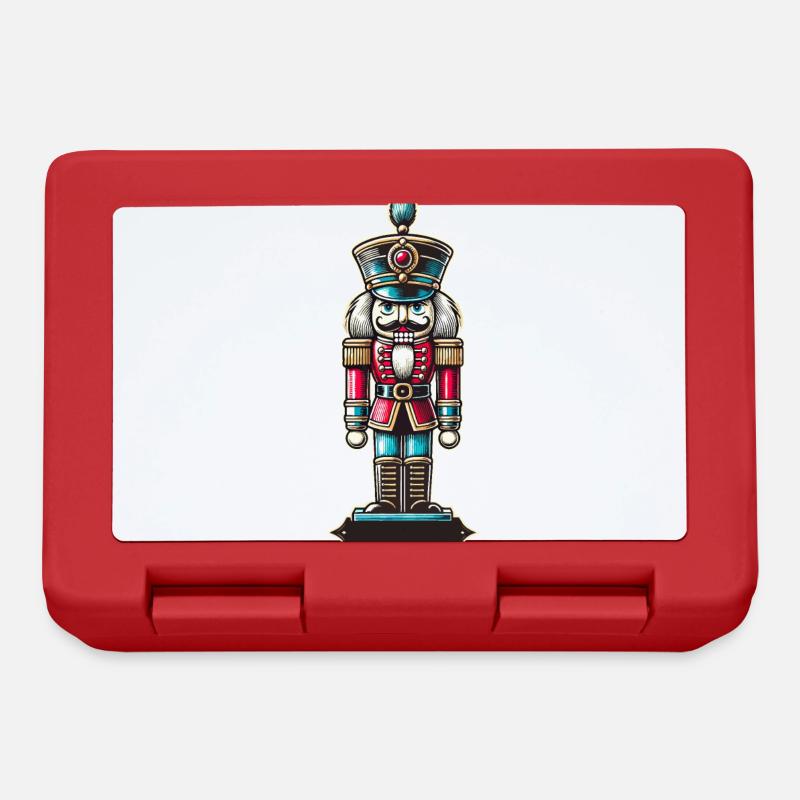 Weihnachtlicher Nussknacker Retro Stil - Brotdose - Rot