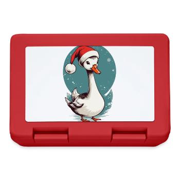 Canard festif avec chapeau de Père Noël - Boîte à goûter - rouge - Devant