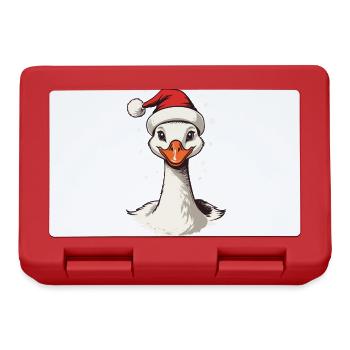 Motif de Noël sucré de canard festif avec chapeau - Boîte à goûter - rouge - Devant