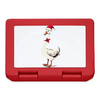 Oie festive avec chapeau de père Noël - Boîte à goûter - rouge - Devant