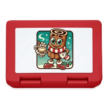 Chocolat chaud à la cannelle dessin animé Noël - Boîte à goûter - rouge - Devant