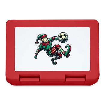 Motif de joueur de football elfe de Noël - Boîte à goûter - rouge - Devant