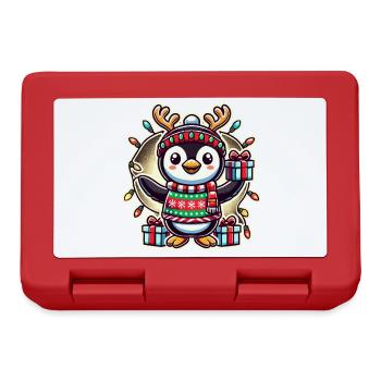 Joyeux Noël Pingouin avec des cadeaux - Boîte à goûter - rouge - Devant