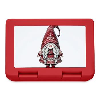 Cute Christmas elf in scandinavian style - Lunchbox - red - Front