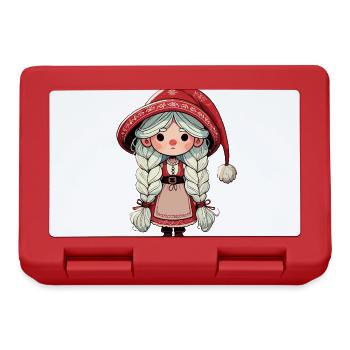Gnome de Noël femme à la scandinave - Boîte à goûter - rouge - Devant