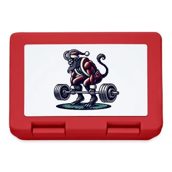 Christmas Krampus Bodybuilder Muscle Training - Lunchbox - red - Front