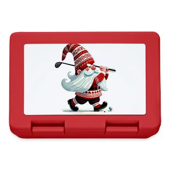 Golfspieler Gnome Zwerg Weihnachtlicher Golfer Elf - Brotdose - Rot - Vorne
