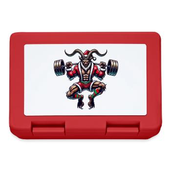 Christmas Krampus Bodybuilder Muscle Training - Lunchbox - red - Front