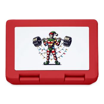 Christmas Fitness Elf with Dumbbells - Lunchbox - red - Front