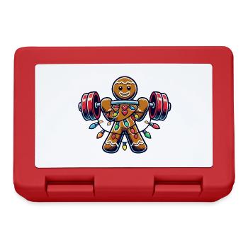 Christmas Gingerbread Bodybuilder Humor - Lunchbox - red - Front