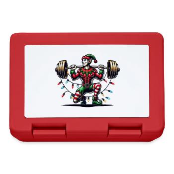 Christmas Gym Elf Weightlifting - Lunchbox - red - Front
