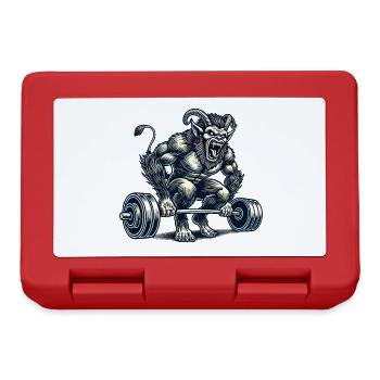 Krampus Bodybuilder Muscle Training Winter Workout - Lunchbox - red - Front