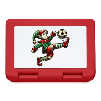 Soccer Playing Eleven With Ball - Lunchbox - red - Front