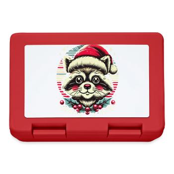 Mignon raton laveur de Noël avec casquette - Boîte à goûter - rouge - Devant
