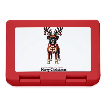 Merry Christmas Boxer Dog Motif - Lunchbox - red - Front