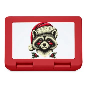 Merry Raccoon Christmas - Lunchbox - red - Front