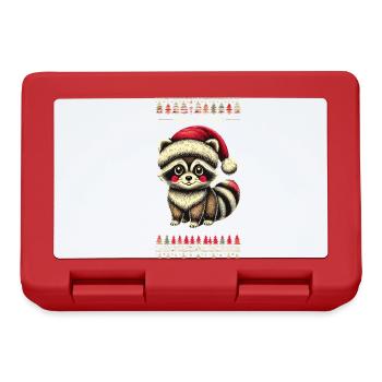 wMignon raton laveur de Noël avec chapeau de Noël - Boîte à goûter - rouge - Devant