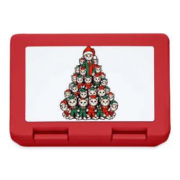 Christmas Christmas Tree Cats - Lunchbox - red - Front