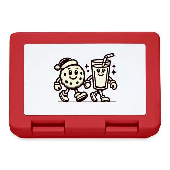 Christmas Vintage Biscuit And Milk Fun - Lunchbox - red - Front