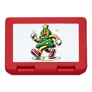 Lustiger Weihnachtsbaum Im Comicstil - Brotdose - Rot - Vorne