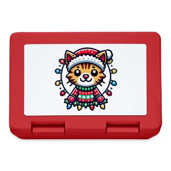 Christmas cat joy with lights - Lunchbox - red - Front