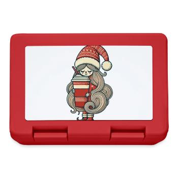 Christmas Gnome With Coffee In Hand - Lunchbox - red - Front