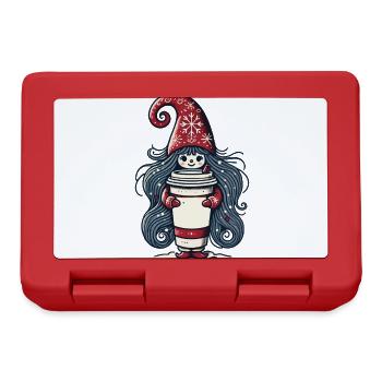 Gnome amateur de café de Noël - Boîte à goûter - rouge - Devant