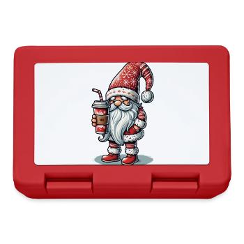 Nain de Noël avec du café pour les amateurs de café - Boîte à goûter - rouge - Devant