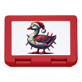 Weihnachten Lustige Tollpatsch Gans - Brotdose - Rot - Vorne