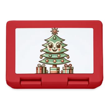 Fröhlicher Weihnachtsbaum Mit Geschenken - Brotdose - Rot - Vorne