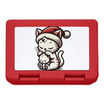 Chats mignons Noël avec chapeau - Boîte à goûter - rouge - Devant