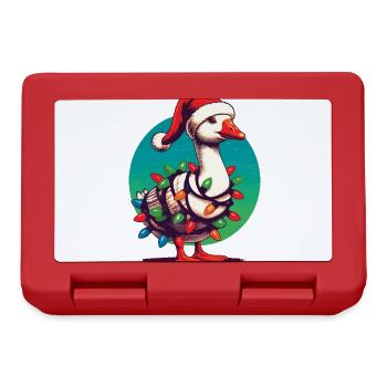 gWeihnachten Lustiger Tollpatsch Gans - Brotdose - Rot - Vorne