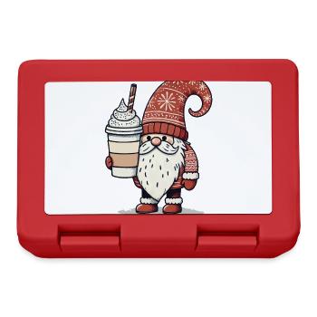 Nain de Noël avec nain de café - Boîte à goûter - rouge - Devant