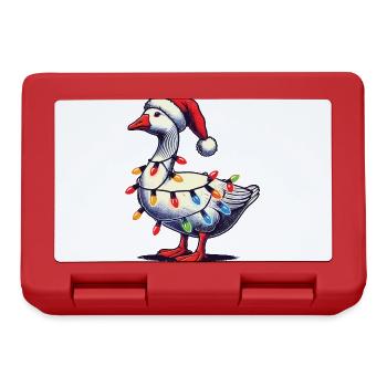 Oie de Noël drôle et maladroite - Boîte à goûter - rouge - Devant