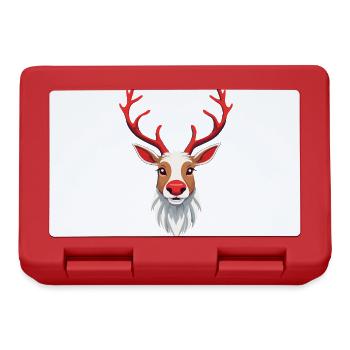 Merry Reindeer Christmas Motif - Lunchbox - red - Front