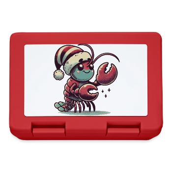 Weihnachten Hummer Mit Weihnachtsmütze - Brotdose - Rot - Vorne