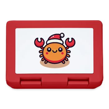 Crabe joyeux avec chapeau de père Noël - Boîte à goûter - rouge - Devant