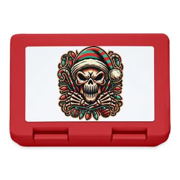 Skull Christmas Skull Spooky Holidays - Lunchbox - red - Front