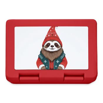Cozy cute Christmas sloth - Lunchbox - red - Front