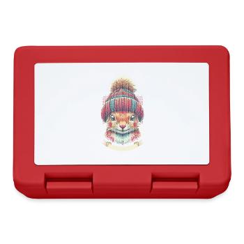 Winter squirrel with cap - Lunchbox - red - Front