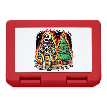 Squelette de Noël avec des guirlandes lumineuses - Boîte à goûter - rouge - Devant