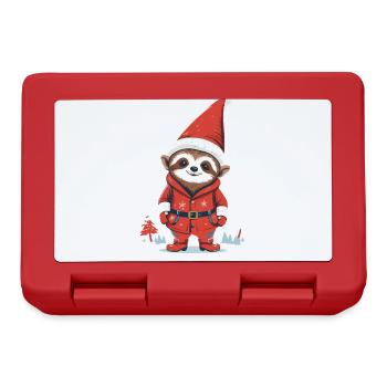 Lazy Santa Claus Sloth Illustration - Lunchbox - red - Front