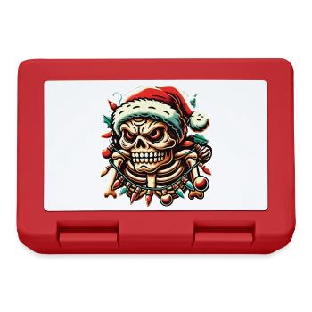 Christmas skull with fairy lights - Lunchbox - red - Front
