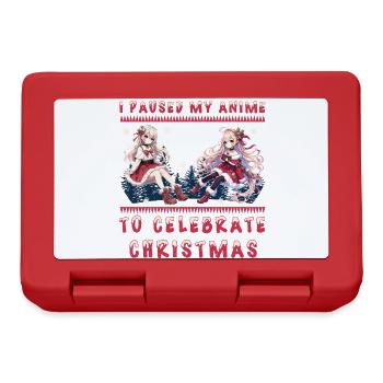 Kawaii Girl Anime Weihnachten Pause zum Feiern - Brotdose - Rot - Vorne