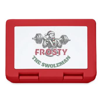 Frosty The Strong Snowman Fitness Humor - Lunchbox - red - Front