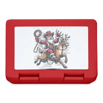 Ambiance de cow-boy de Noël avec le Père Noël - Boîte à goûter - rouge - Devant