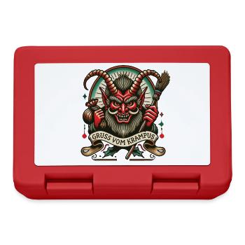 Gruss Vom Krampus Dunkle Weihnachten Folklore - Brotdose - Rot - Vorne