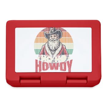 Christmas Western Santa Ho Ho Howdy - Lunchbox - red - Front