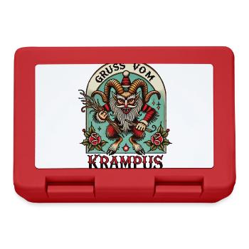 Salutation du Krampus Noël Myths Fun - Boîte à goûter - rouge - Devant