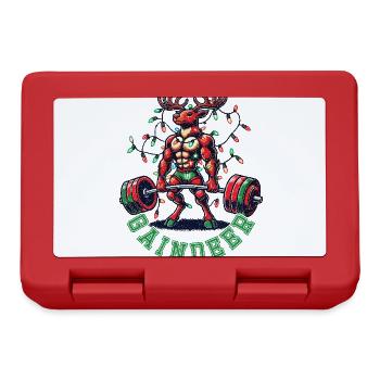 Haltérophile de Noël Renne Gaindeer - Boîte à goûter - rouge - Devant